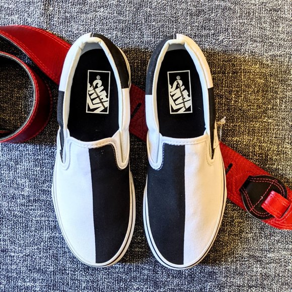 vans mega checker slip on